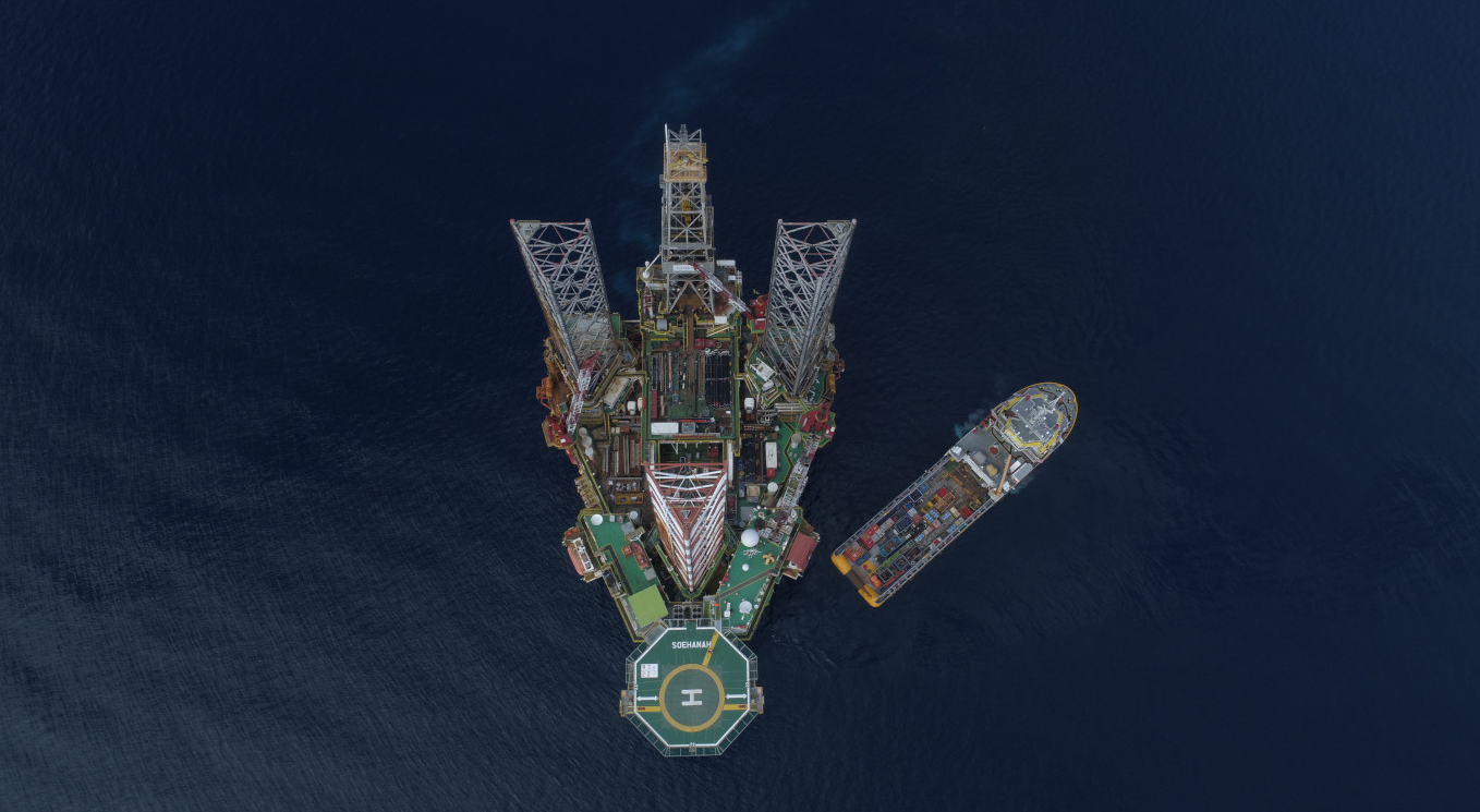 Soehanah jackup rig aerial view